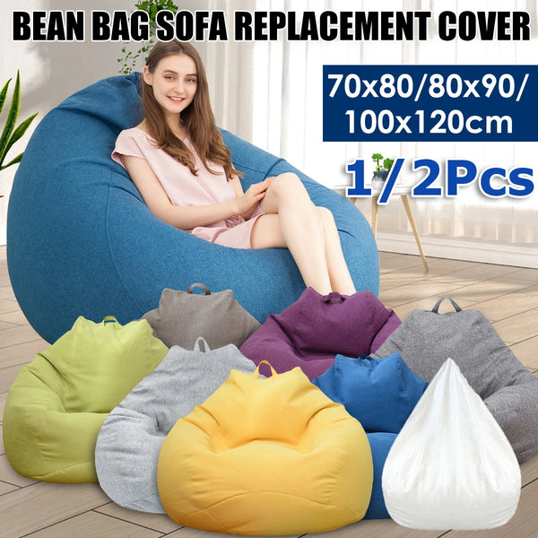 Lazy Sofas Cover Large Bean Bag Cover Without Filler And Sofa Inner Liner Living Room Home Tatami Lounger Comfortable Seat Cover