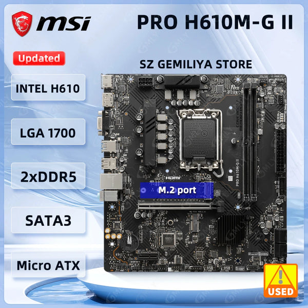 MSI PRO H610M-G II Motherboard INTEL H610 LGA 1700 DDR5 96GB M.2 support i9-14900K i7-14700K i9-13900 i5-13400 i3-12100T cpu