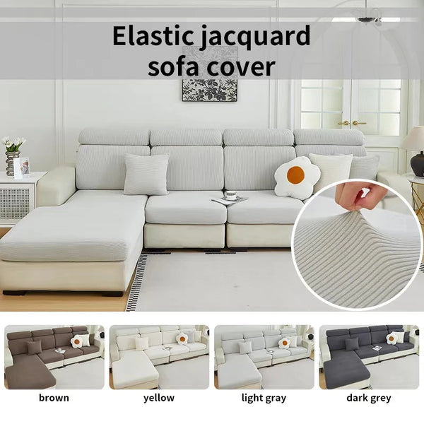 Four-season universal new solid color sofa hats jacquard all-inclusive sofa cushion covers non-slip breathable sofa hats wholesa