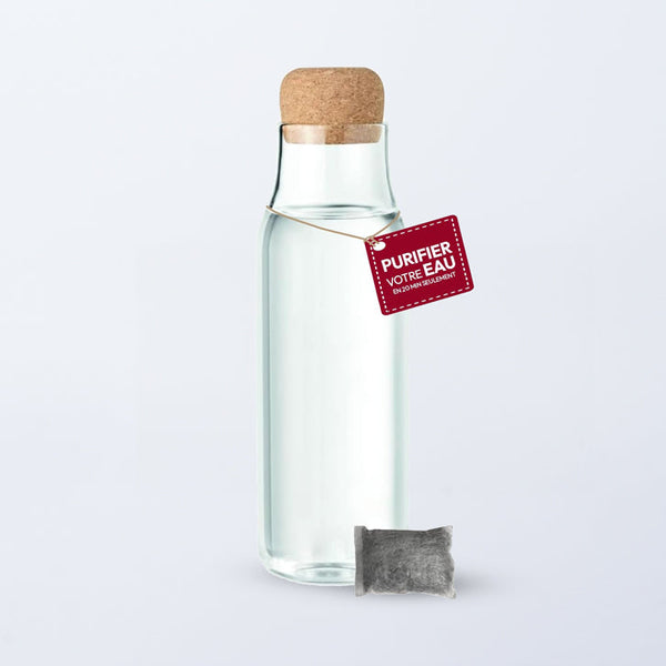 Carafe filtrante en verre 1 L charbon actif