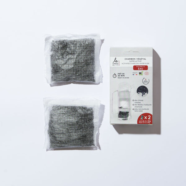Lot de 2 filtres à eau au charbon végétal actif