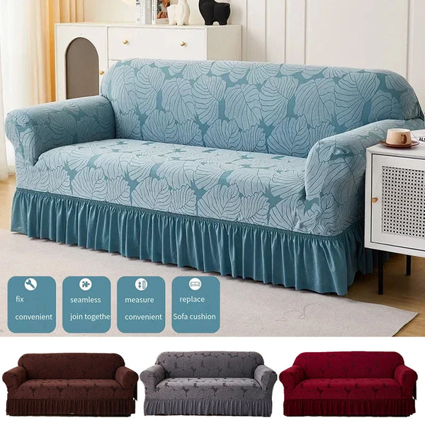 1/2/3/4 Seater Sofa Cover Single Double Three Four-Seater Elastic All-inclusive Dustproof Sofa Cover Yksivärinen sohvan kansi