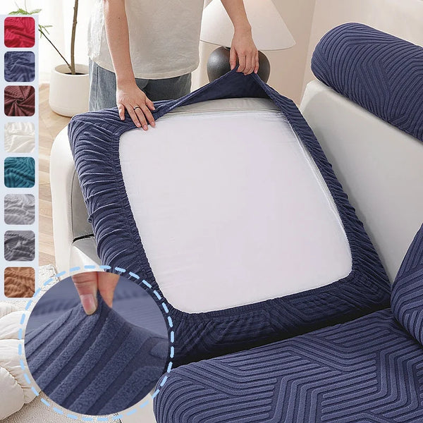 LANMOLIFE 1PC Thick Jacquard Sofa Seat Cushion Cover Super Elastic Sofa Covers Spandex Non-Slip Furniture Protective Covers