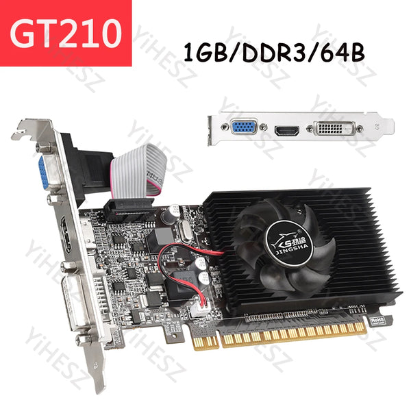 GT210 1GB 64Bit GDDR3 Graphics Cards PCI-E Pcie 2.0 X16 VGA DVI Video Card For NVIDIA Geforce 1gb PC GPU GT 210 64 Bit