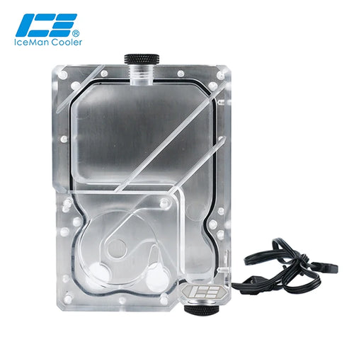 IceManCooler Ncase M1 DDC Water Tank ,Small Reservoir for Ncase  V4 V5 V6,Support 8cm 9cm Fan Holes,ARGB +5V 3PIN,Sync MB