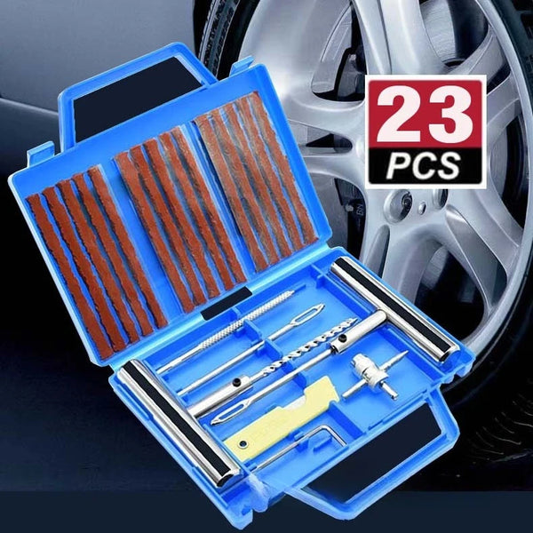 Portable Car Tire Repair Kit 23Pcs DIY Easy Repair Tyre Puncture Repair Tool For Car Motorcycles ATVS Lawnmowers Tractors Trucks