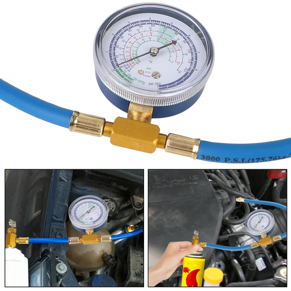 Car Air Conditioning R134A  Accessories Reparing Tools Refrigerant Recharge Hose Pressure Gauge Measuring Kit