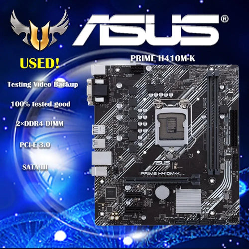 Asus PRIME H410M-K Original Desktop Intel H410 H410M DDR4 Motherboard LGA 1200 i7/i5/i3 USB3.0 M.2 SATA3