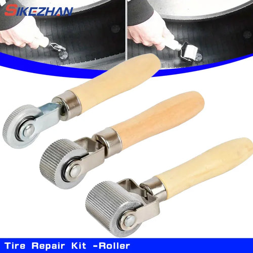 Car Tire Repair Kit Roller Auto Patch Roller Motorcycle Wheel Repair with Wooden Handle Tire Repairing Tool for Cars Accessories