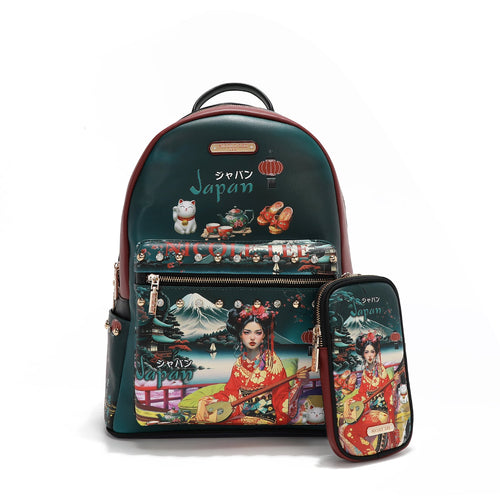 MOCHILA GRANDE CON PUERTO DE CARGA USB Y BOLSA (AKIKO LA BELLEZA)-0